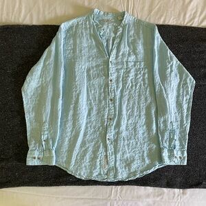 Light Blue Caribbean Button Up Shirt